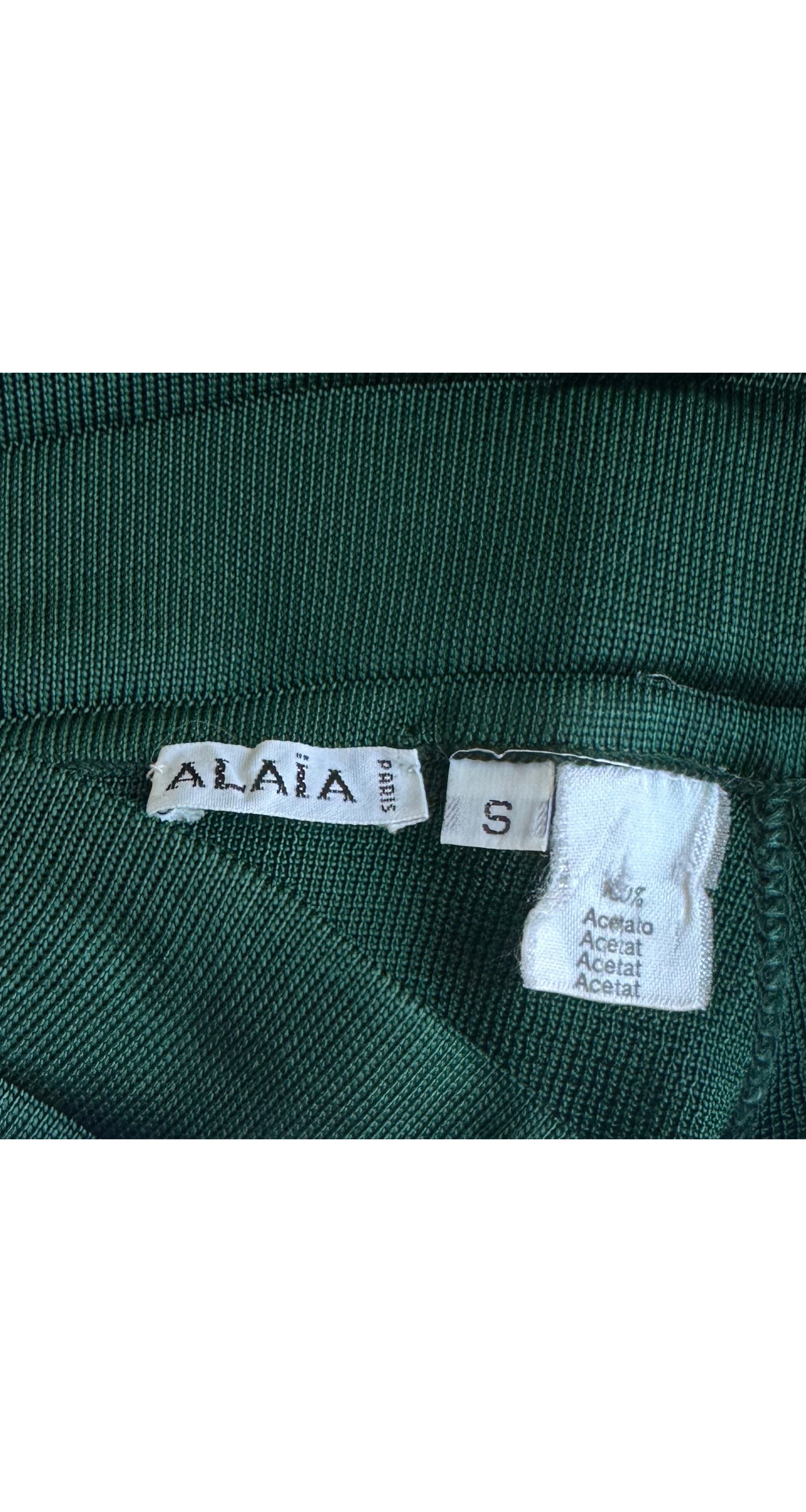 1986 S/S Green Knit Snap-Up Pencil Skirt