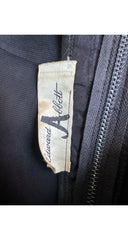 1950s Black Silk Taffeta & Lace Bustle Cocktail Dress