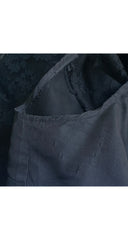 1950s Black Silk Taffeta & Lace Bustle Cocktail Dress