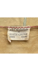 1970s Floral Appliqué Tan Suede Lace-Up Vest