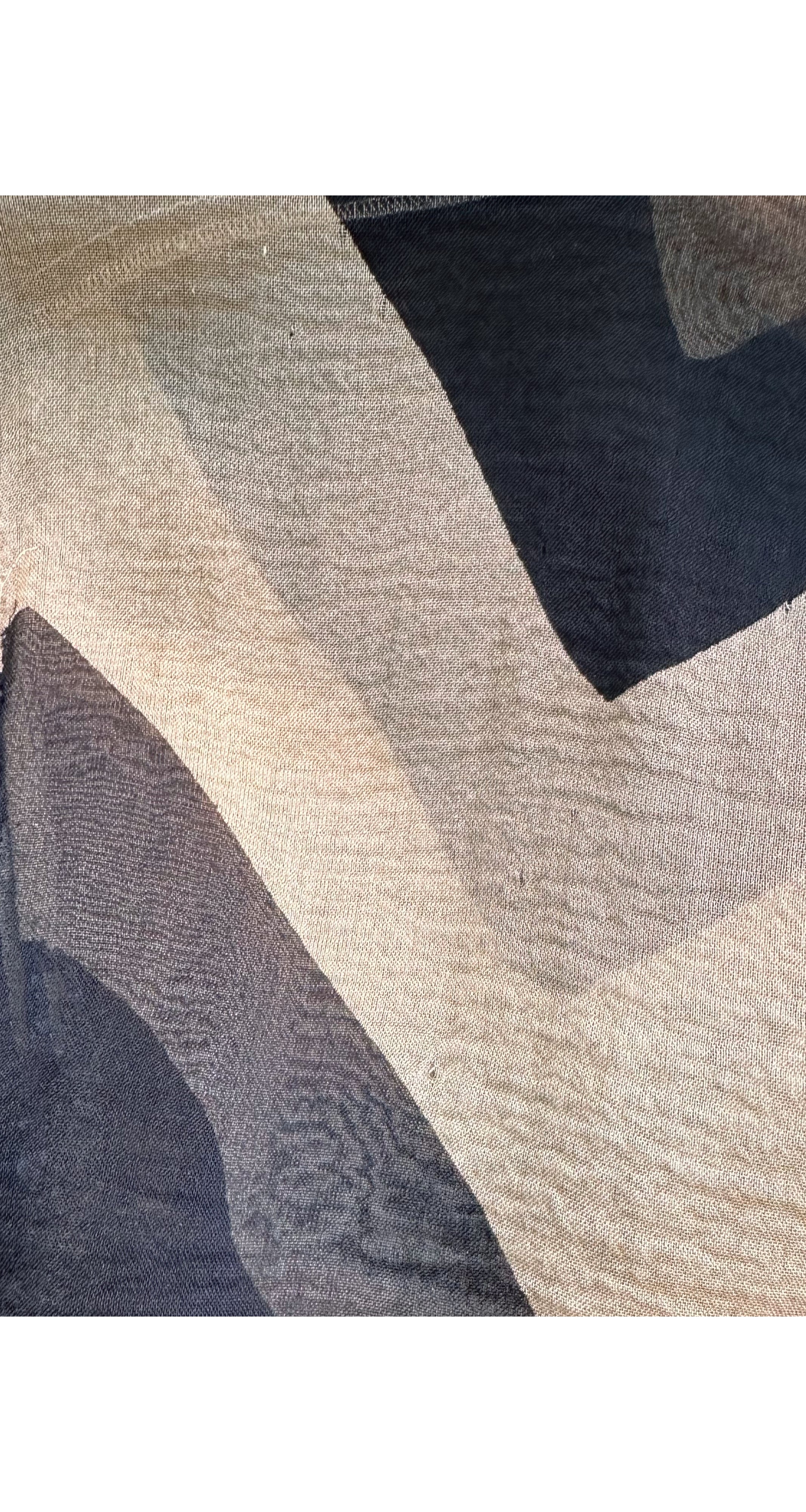 2000 A/W Chevron Silk Chiffon Cowl Neck Blouse