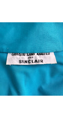 1970s Striped Blue Collared Zip-Up Jumpsuit