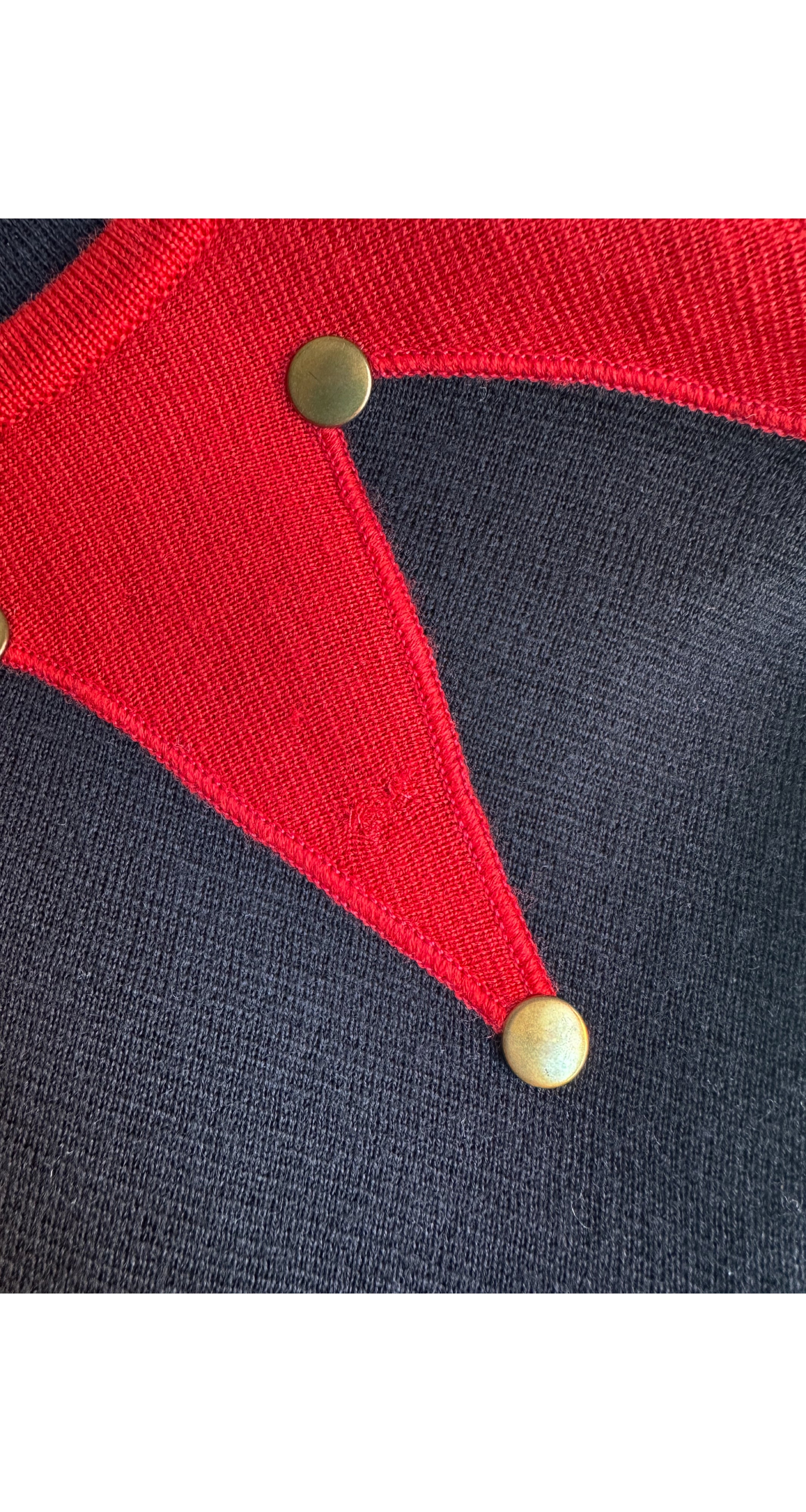 1991-92 F/W Black & Red Wool Knit Jester Dress