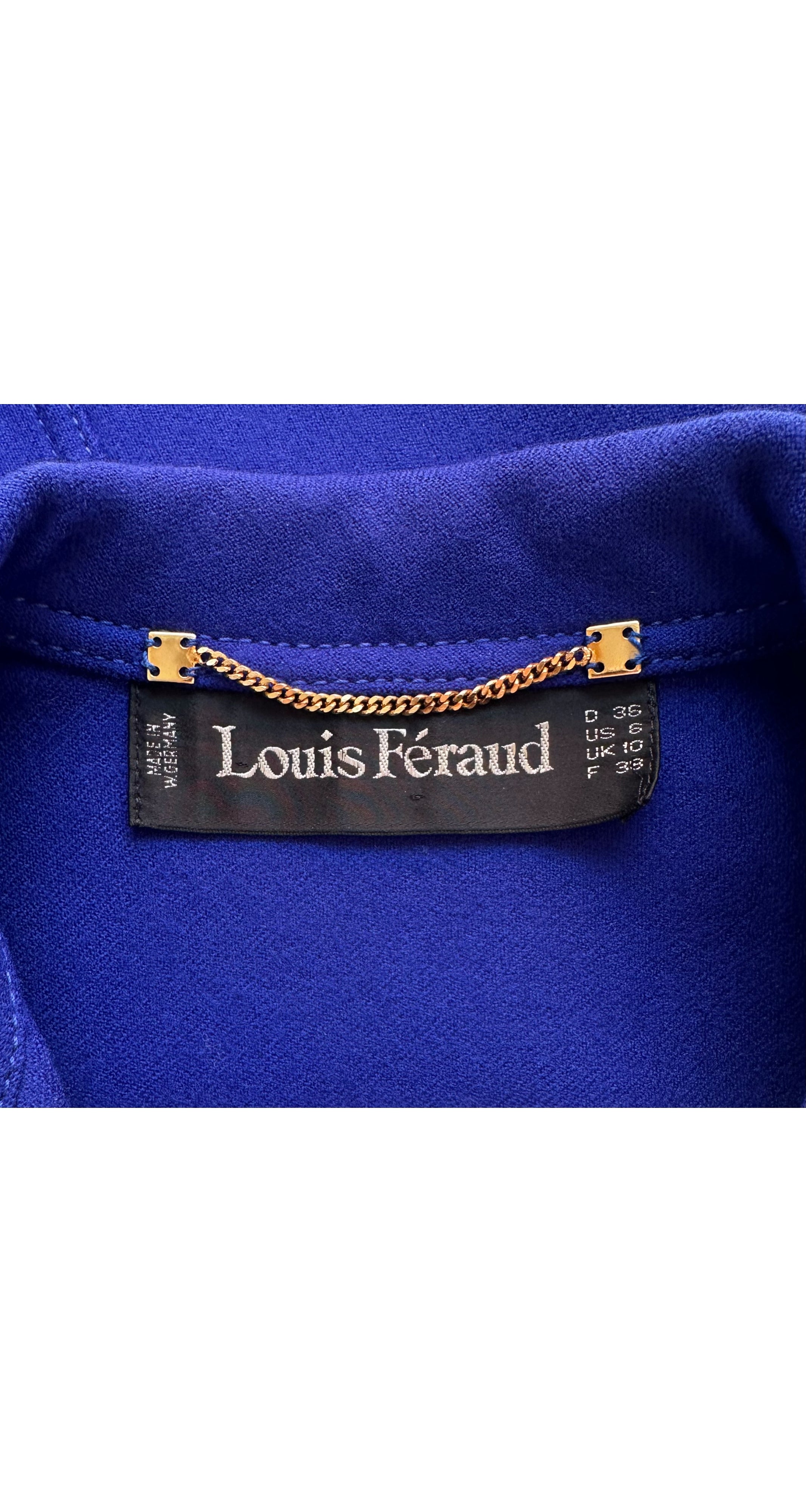 1980s Cobalt Blue Wool Leg-of-Mutton Sleeve Jacket