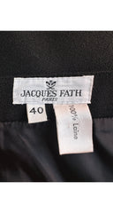 1990s Black Wool Crepe Tiered Origami Pencil Skirt