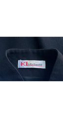 1990s Black Rayon Crepe Bell Sleeve Dress