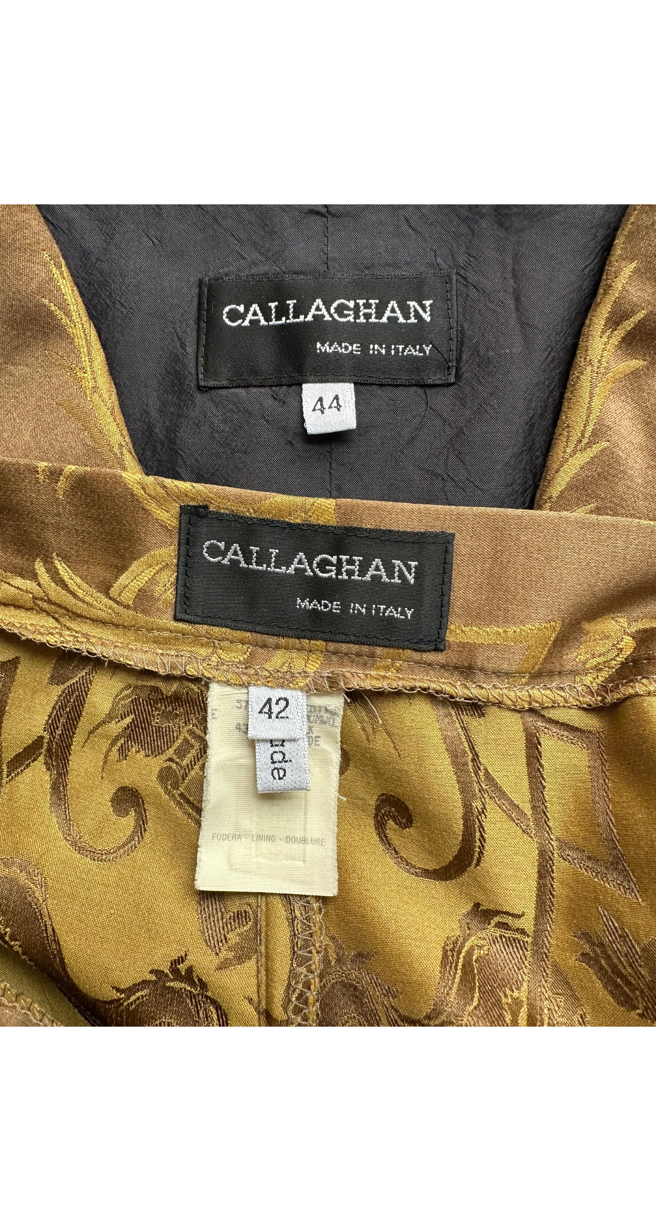 1989 Baroque Print Silk Jacquard Vest & Trouser Set
