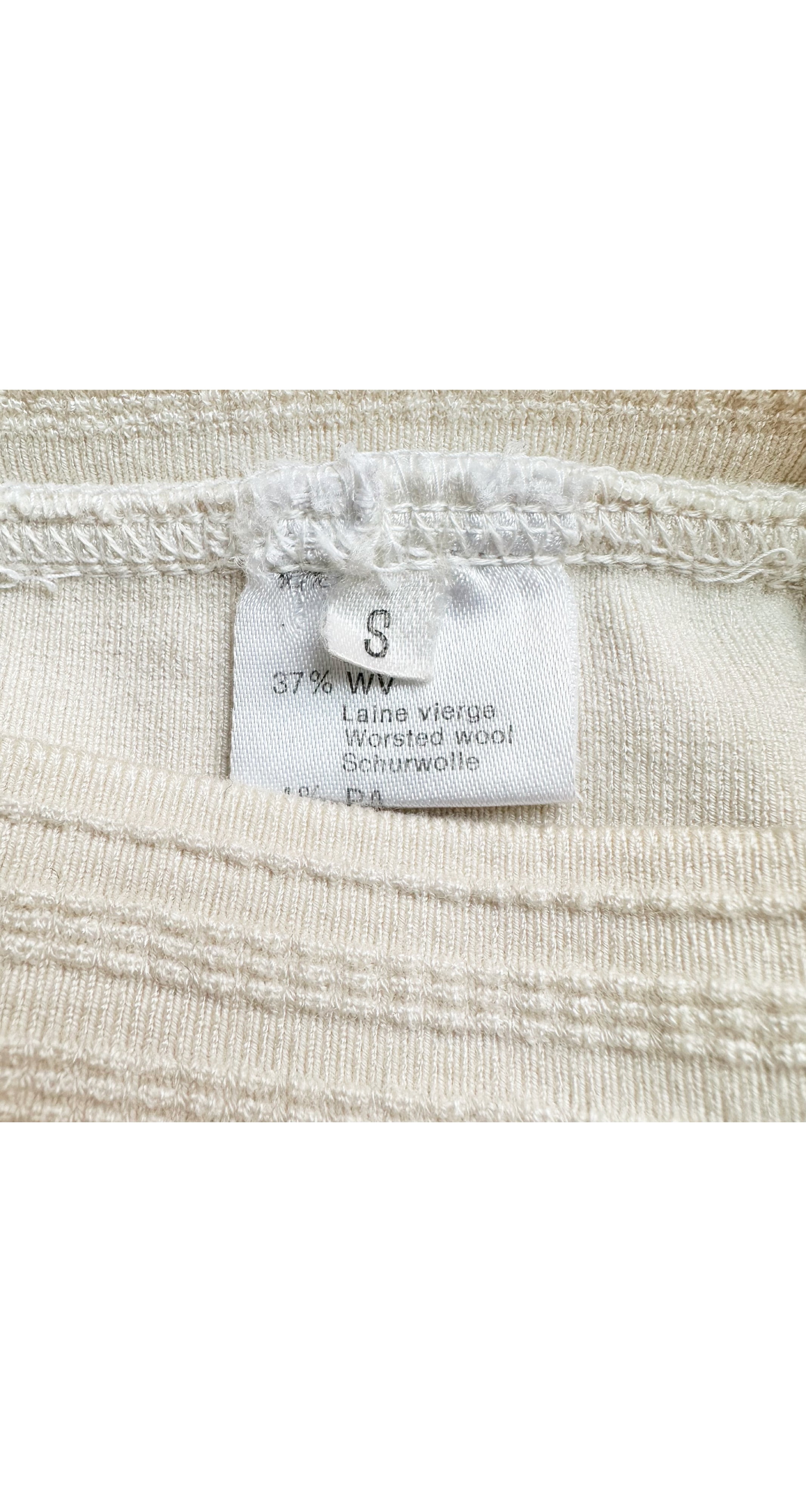 1990s Cream Knit Bodycon Mini Skirt