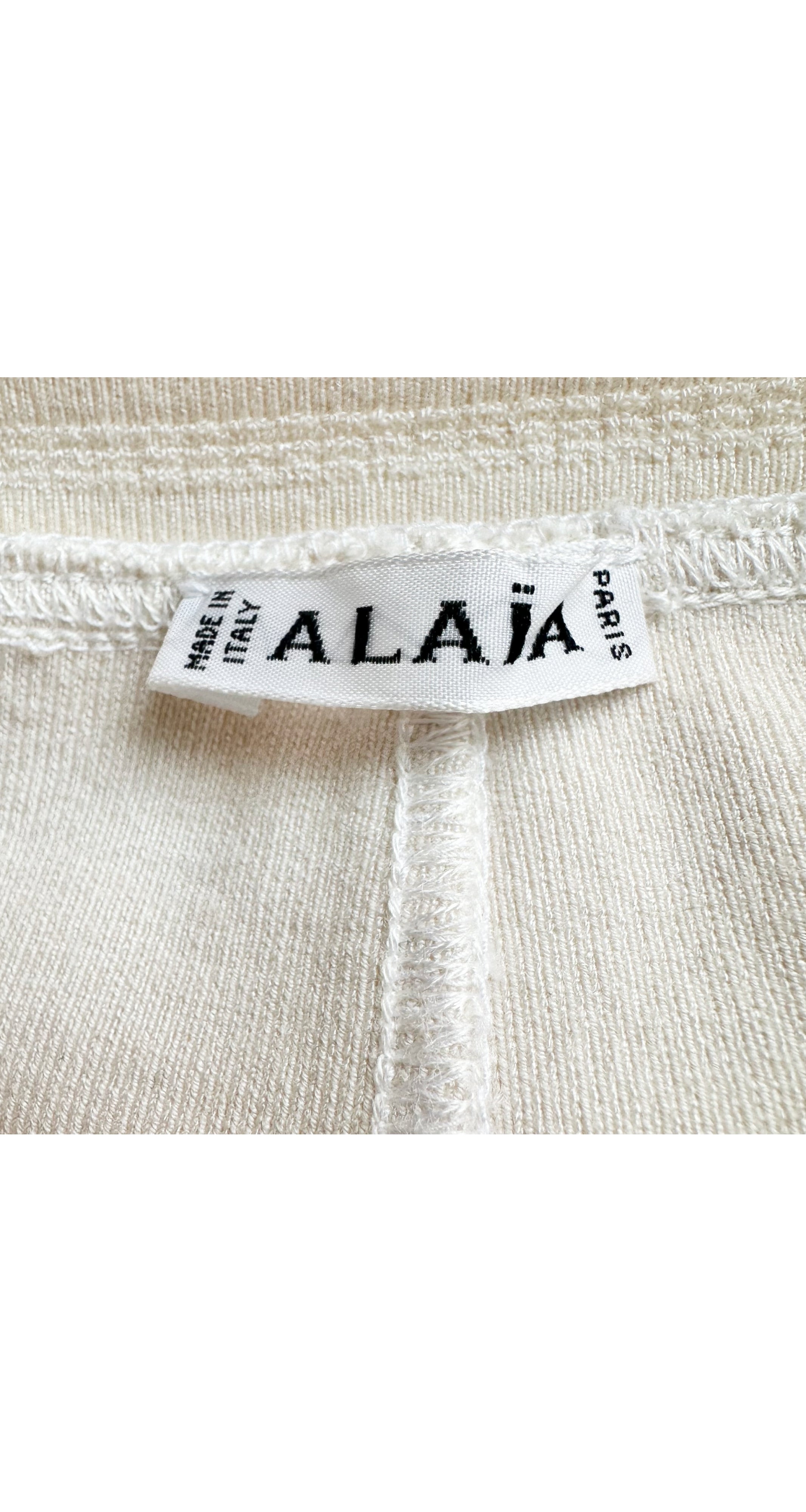 1990s Cream Knit Bodycon Mini Skirt