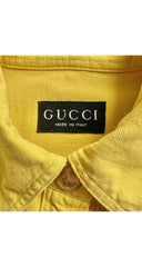 1993 Yellow Denim Cotton Logo Snap Bodysuit