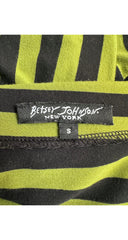 1990s Green & Black Striped Jersey Skater Mini Dress
