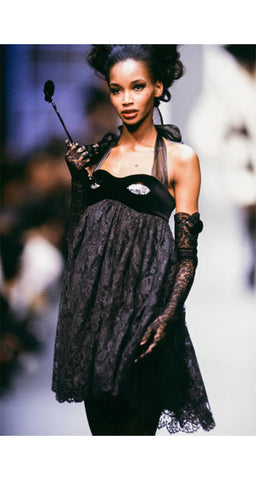 1992-93 F/W "Winking" Black Lace Evening Skirt