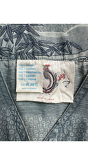 1976 S/S Tiger Print Slate Blue Cotton Tunic Dress