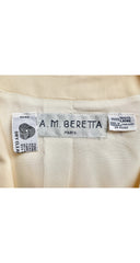 1980s Cream Wool Gabardine Triangular Sleeve Jacket