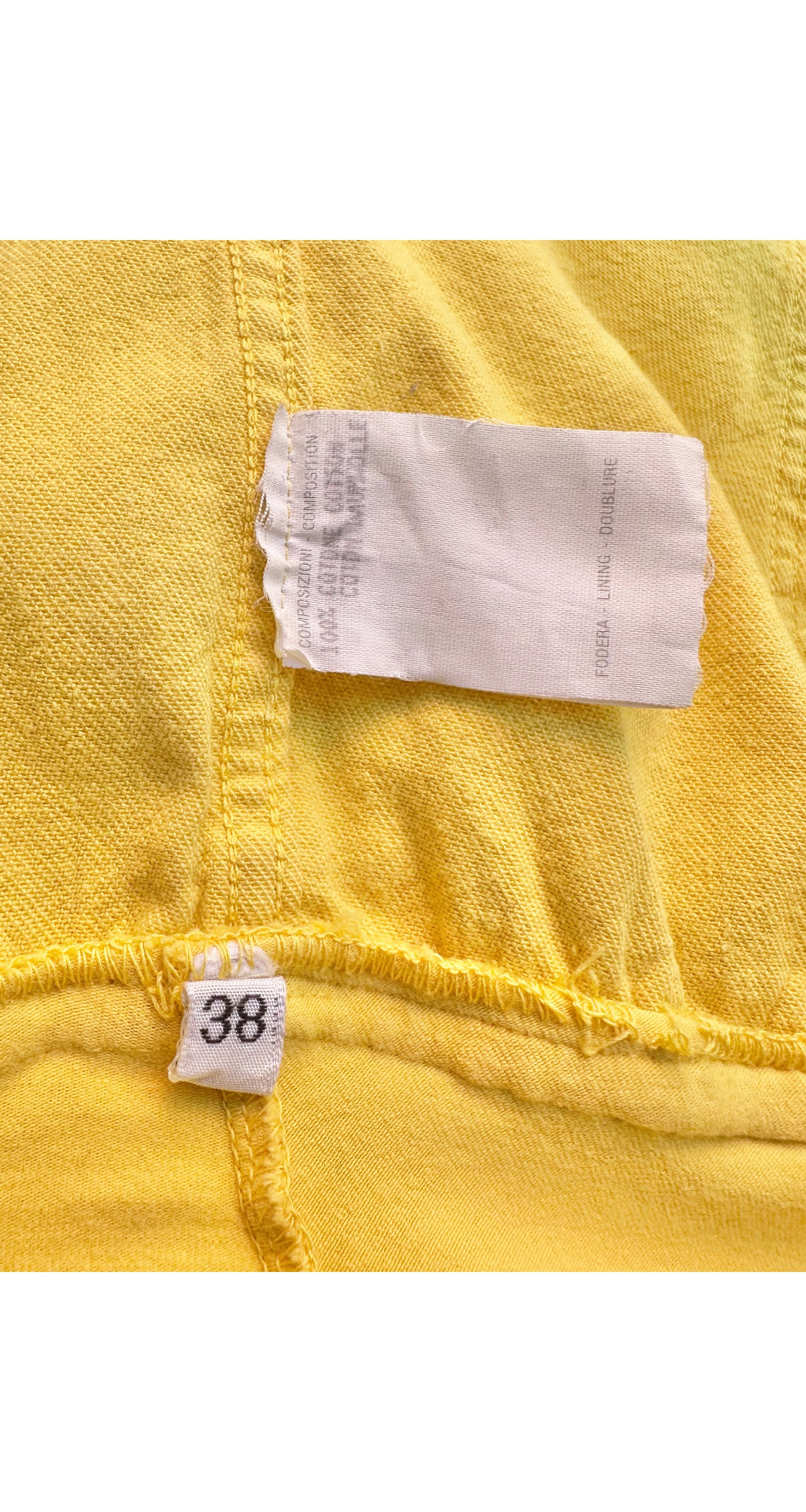 1993 Yellow Denim Cotton Logo Snap Bodysuit