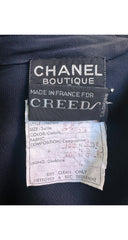 1983 S/S Navy Silk Blouson Cap Sleeve Dress