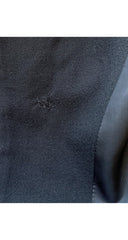 1970s Peacock Silk Applique Black Wool Crepe Jacket