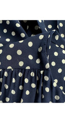 1984 S/S Polka Dot Navy Silk Double-Breasted Dress