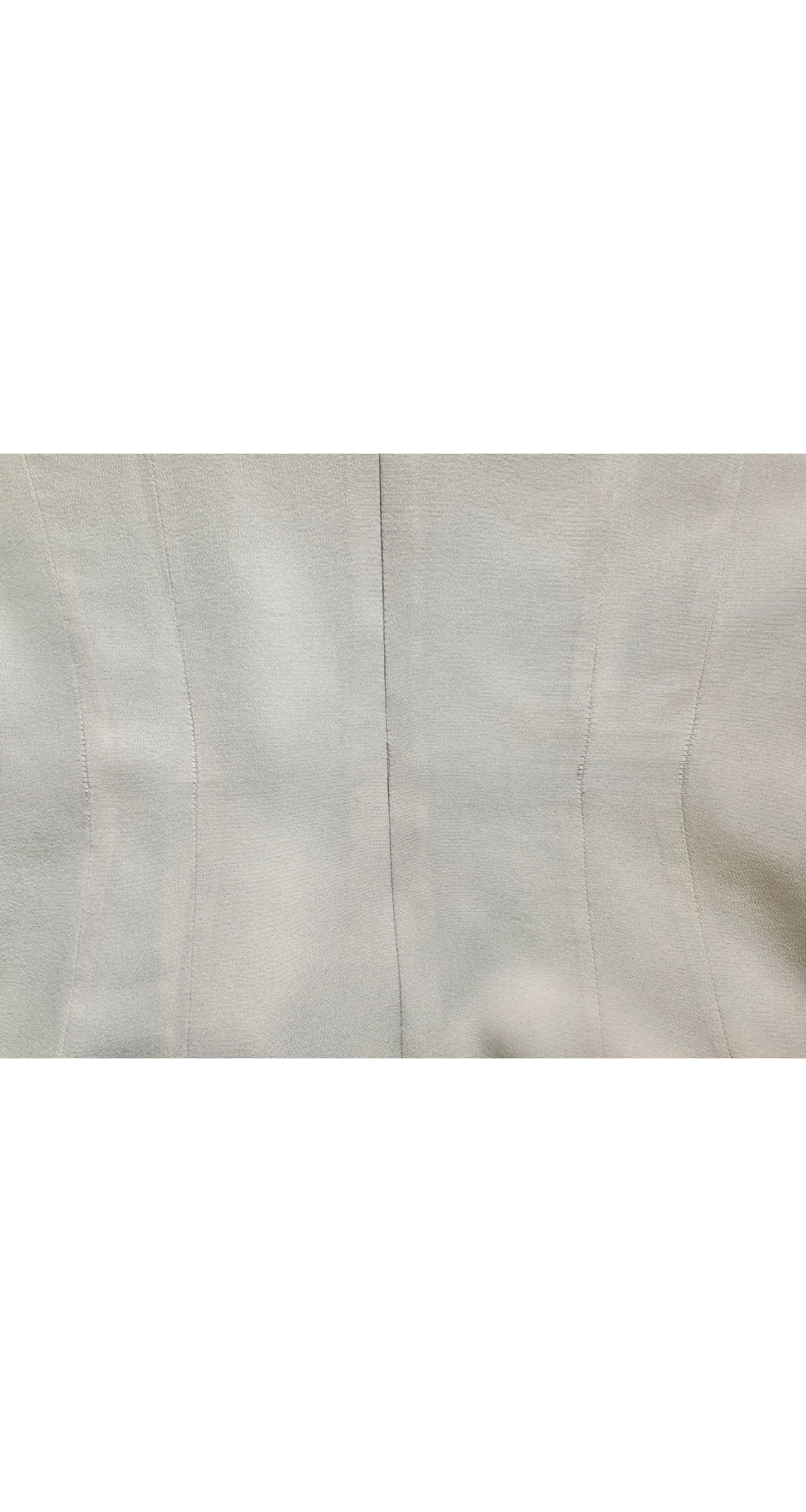 1990s Cream Silk Faux Wrap Dress