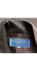 2000-01 F/W Brown Lambskin & Tweed Asymmetrical Jacket