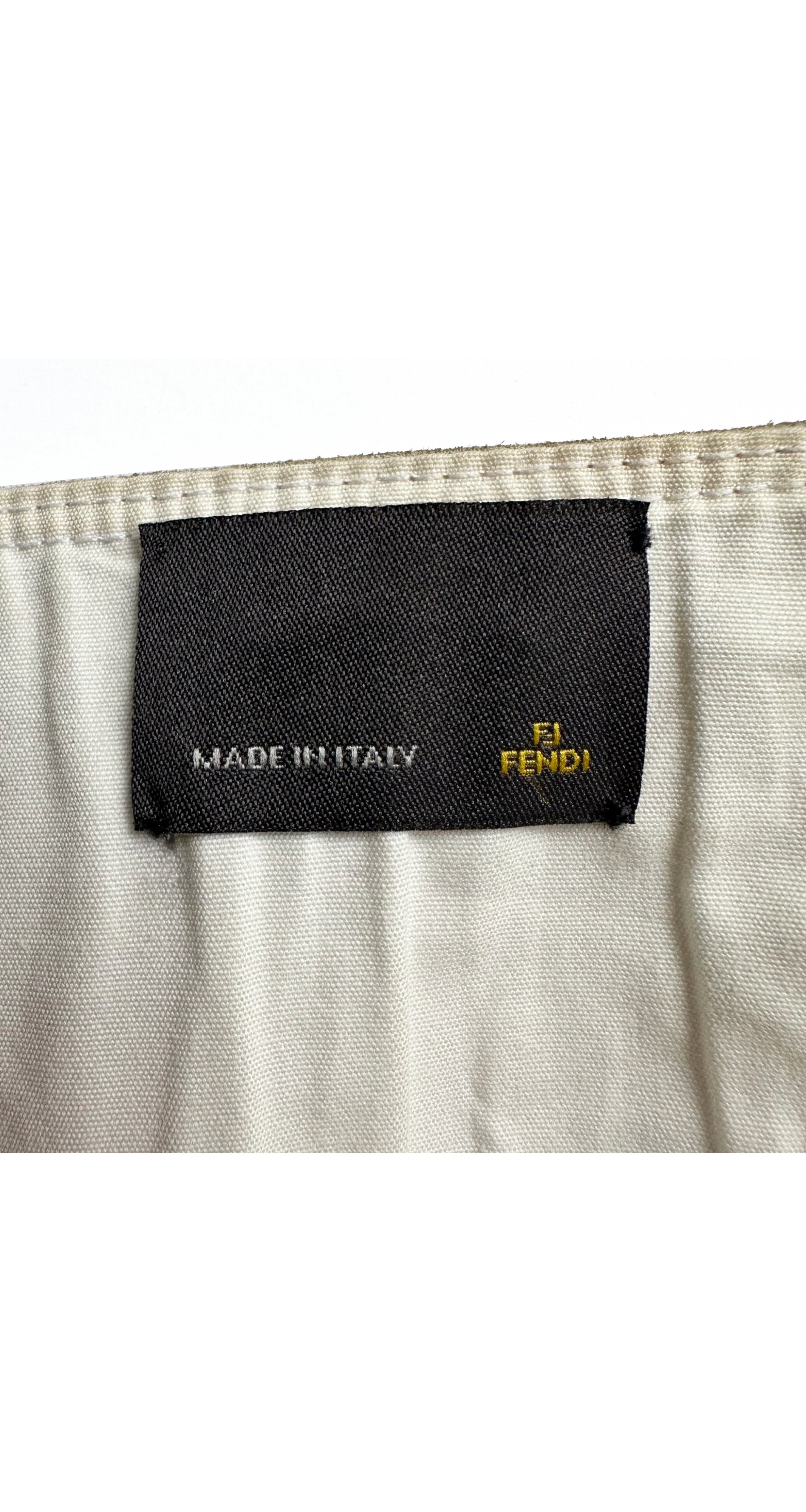 2001-02 F/W White Tooled Leather Mini Skirt