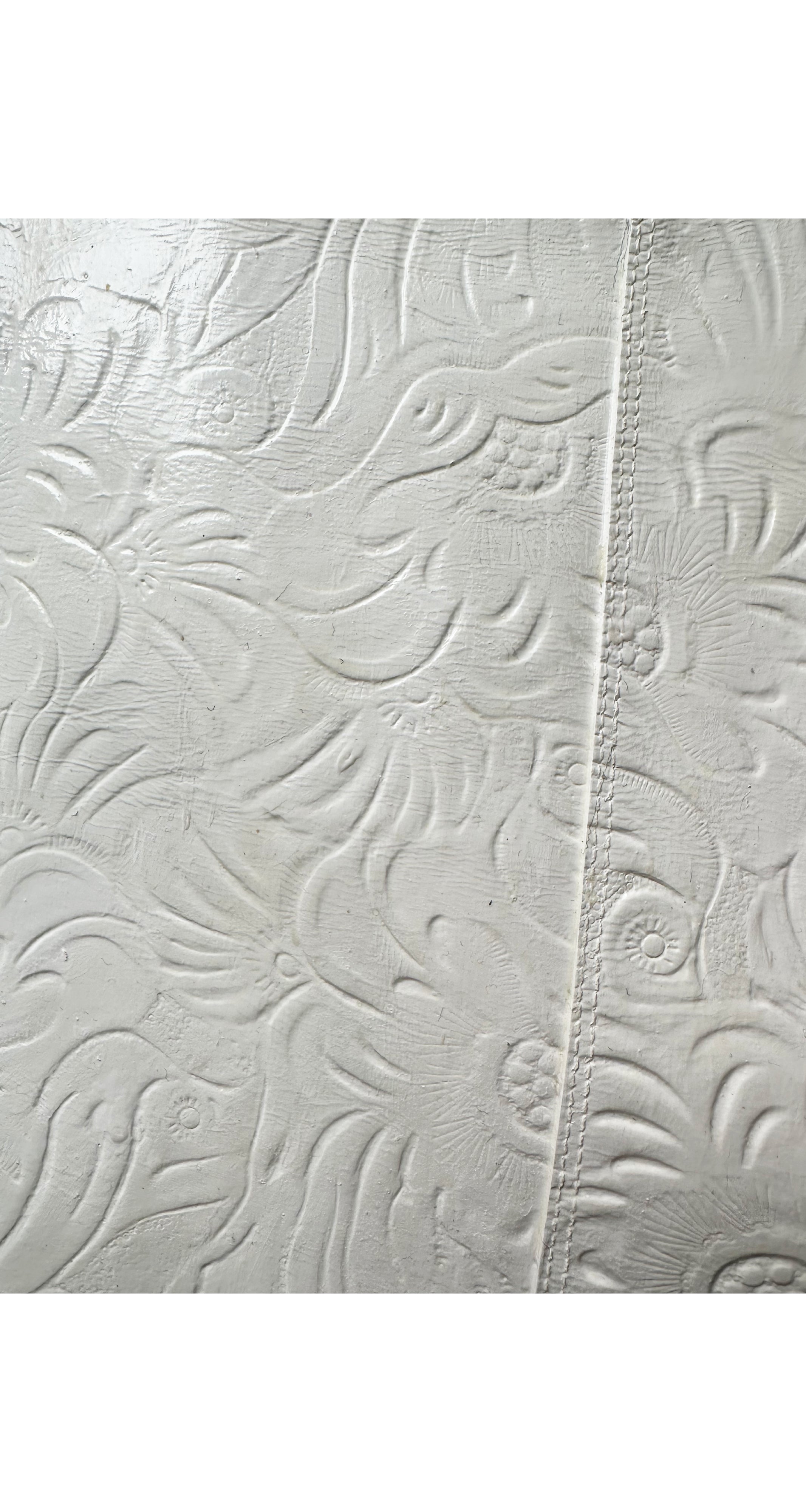 2001-02 F/W White Tooled Leather Mini Skirt