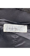 1980s Black Crepe Sequin Trim Bolero Jacket