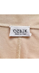 1994 S/S Beige Rayon Jersey Button-Up Top