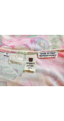 1988 S/S Floral Pastel Silk Jersey Ruched Dress
