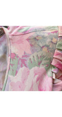 1988 S/S Floral Pastel Silk Jersey Ruched Dress