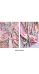 1988 S/S Floral Pastel Silk Jersey Ruched Dress