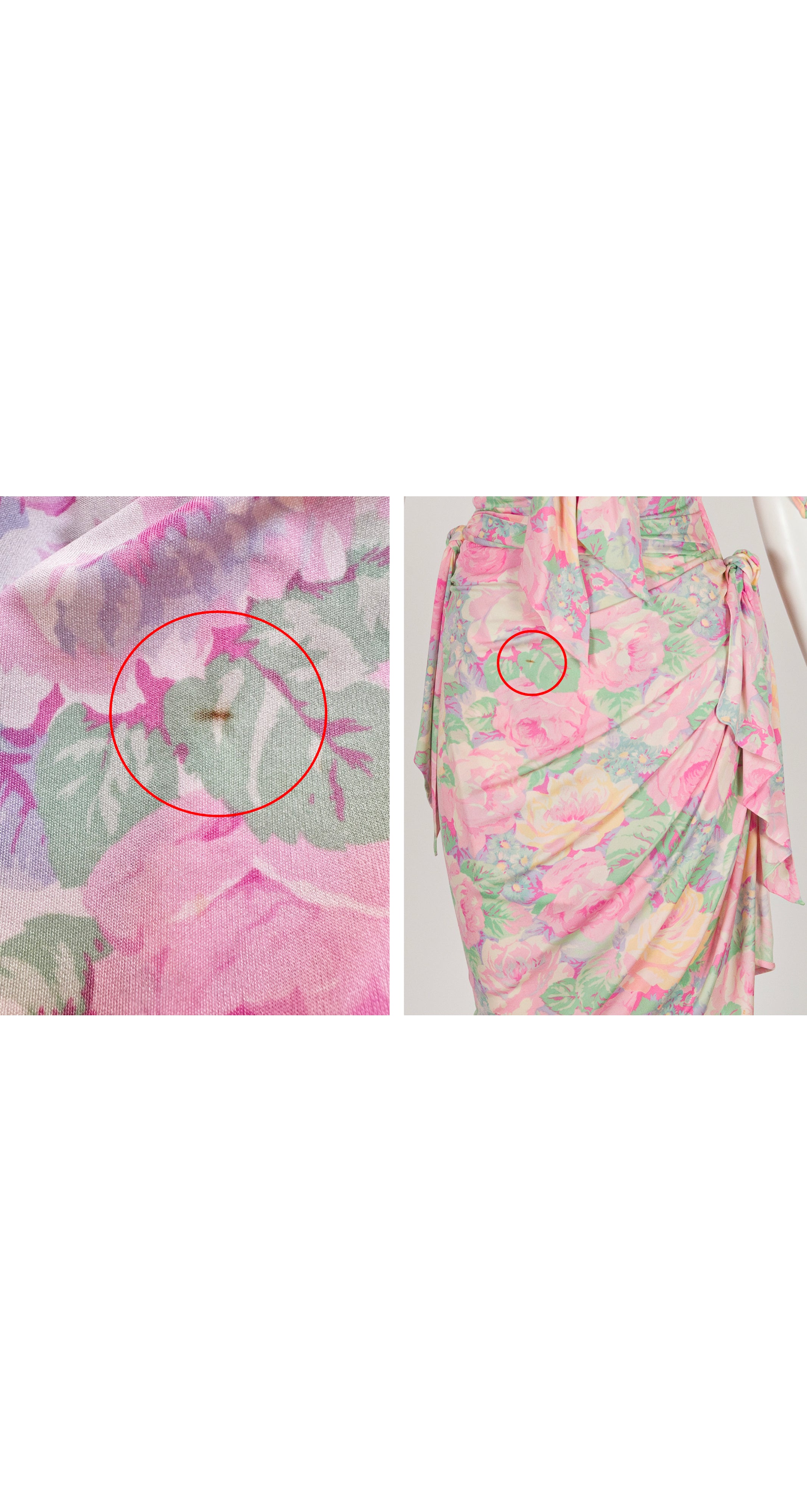 1988 S/S Floral Pastel Silk Jersey Ruched Dress