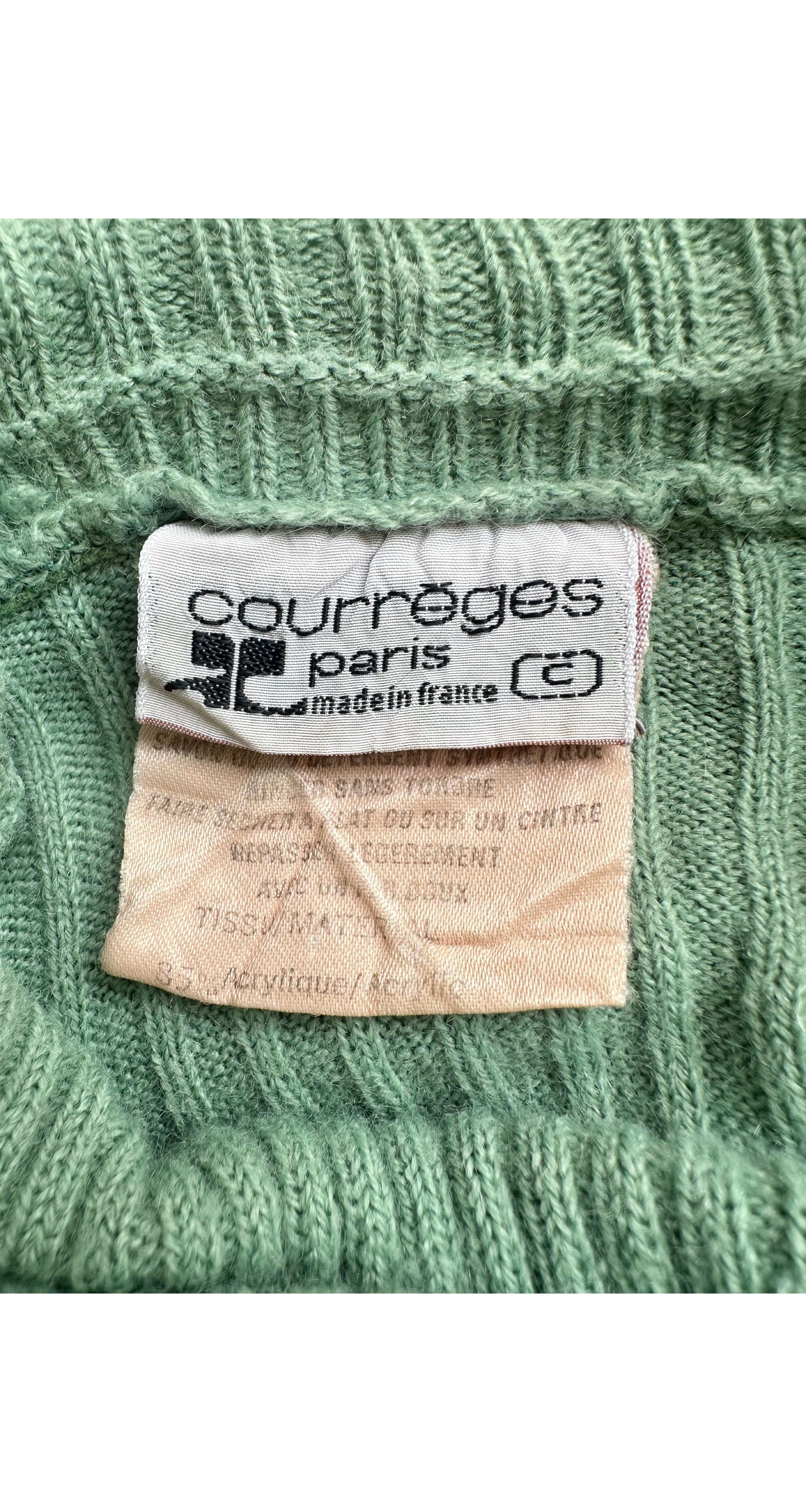 1970s Logo Appliqueé Sage Cashmere Blend Turtleneck