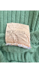 1970s Logo Appliqueé Sage Cashmere Blend Turtleneck