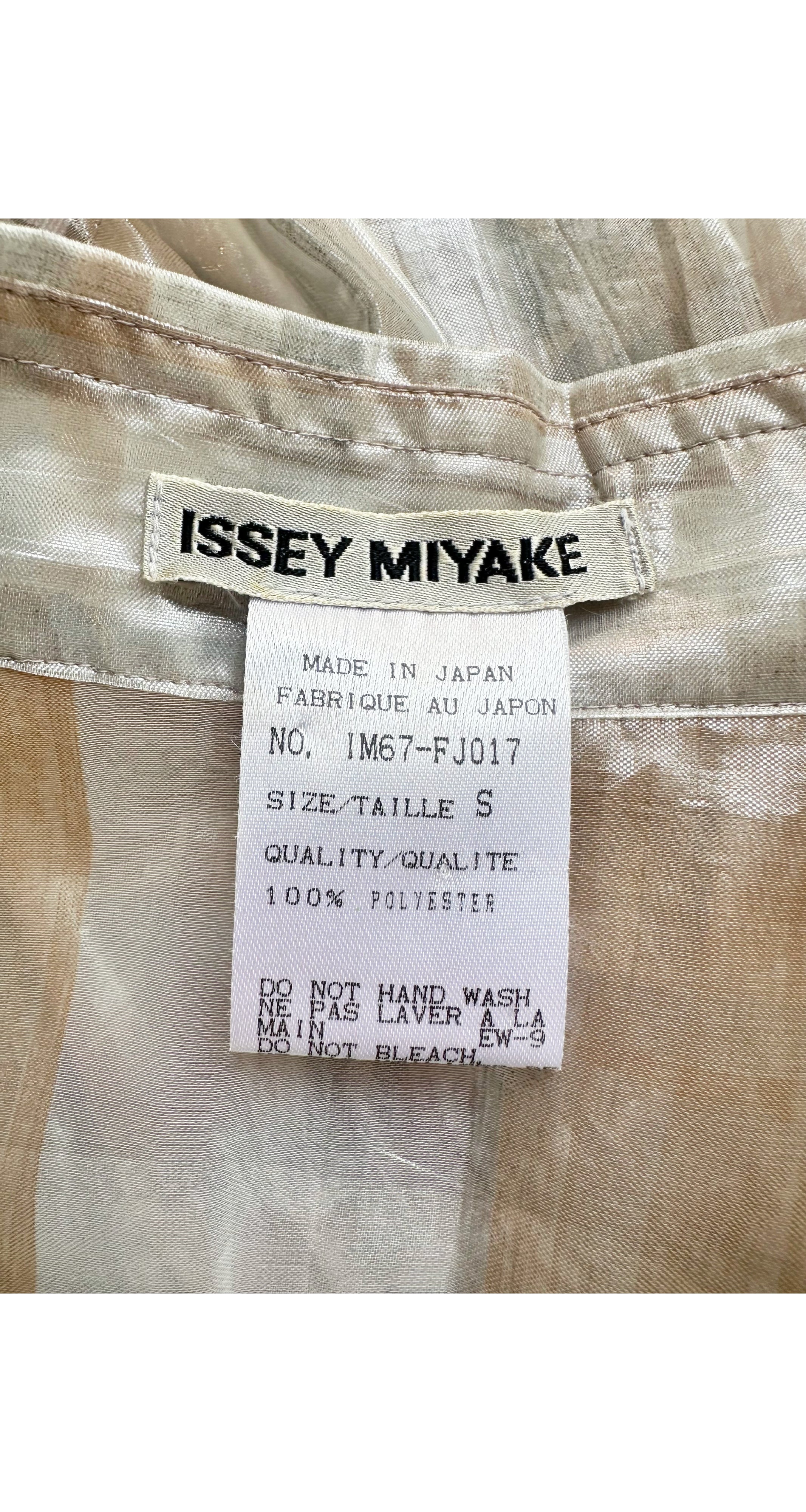 1996 S/S Transparent Metallic Striped Button-Up Top