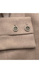 1970s Beige Wool Collared A-Line Dress