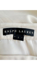 2000s Cream Wool Wide Leg Trousers