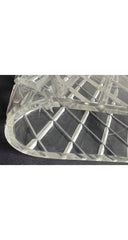 1950s Clear Diamond Cut Lucite Box Clutch