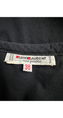 1988 S/S Black Poplin Cotton Ruffle Collar Top