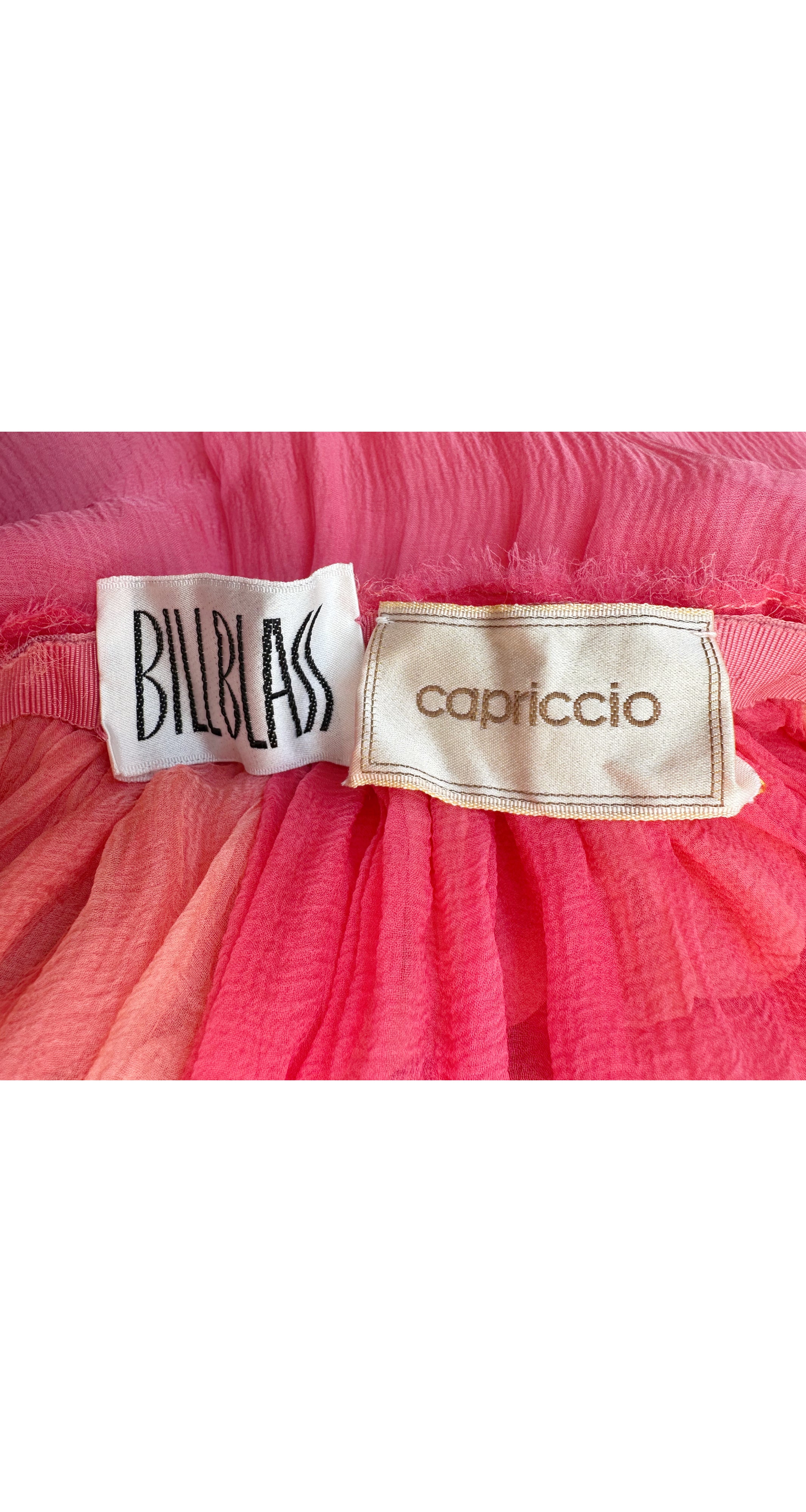 1978 S/S Ombré Silk Chiffon Handkerchief Hem Dress
