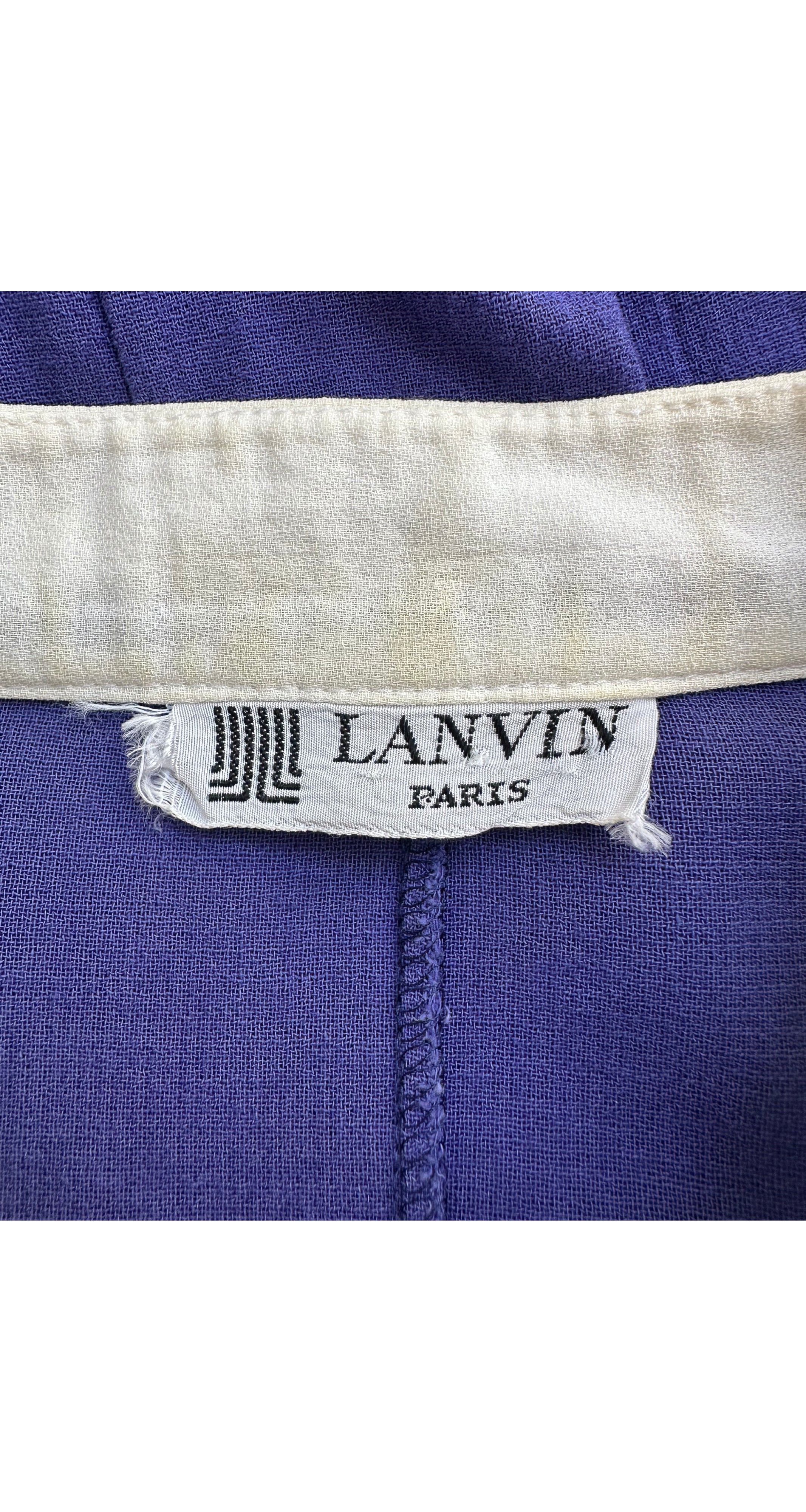 1980s Navy Cotton Logo Belt Shirt Dress