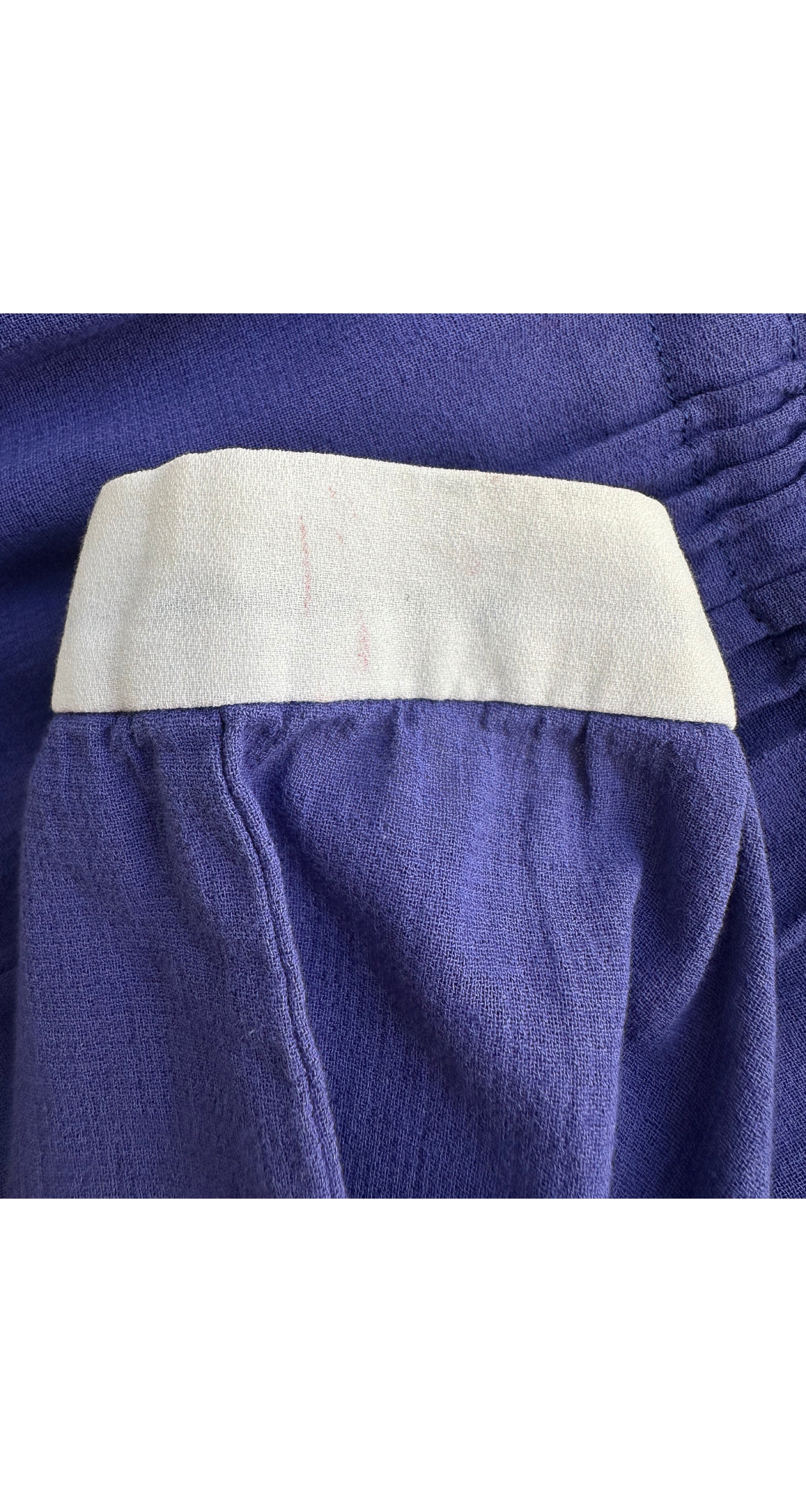 1980s Navy Cotton Logo Belt Shirt Dress