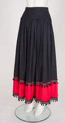 1977 S/S "Spanish Collection" Black Cotton Pom-Pom Circle Skirt