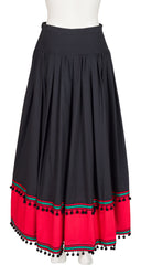 1977 S/S "Spanish Collection" Black Cotton Pom-Pom Circle Skirt