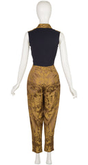 1989 Baroque Print Silk Jacquard Vest & Trouser Set
