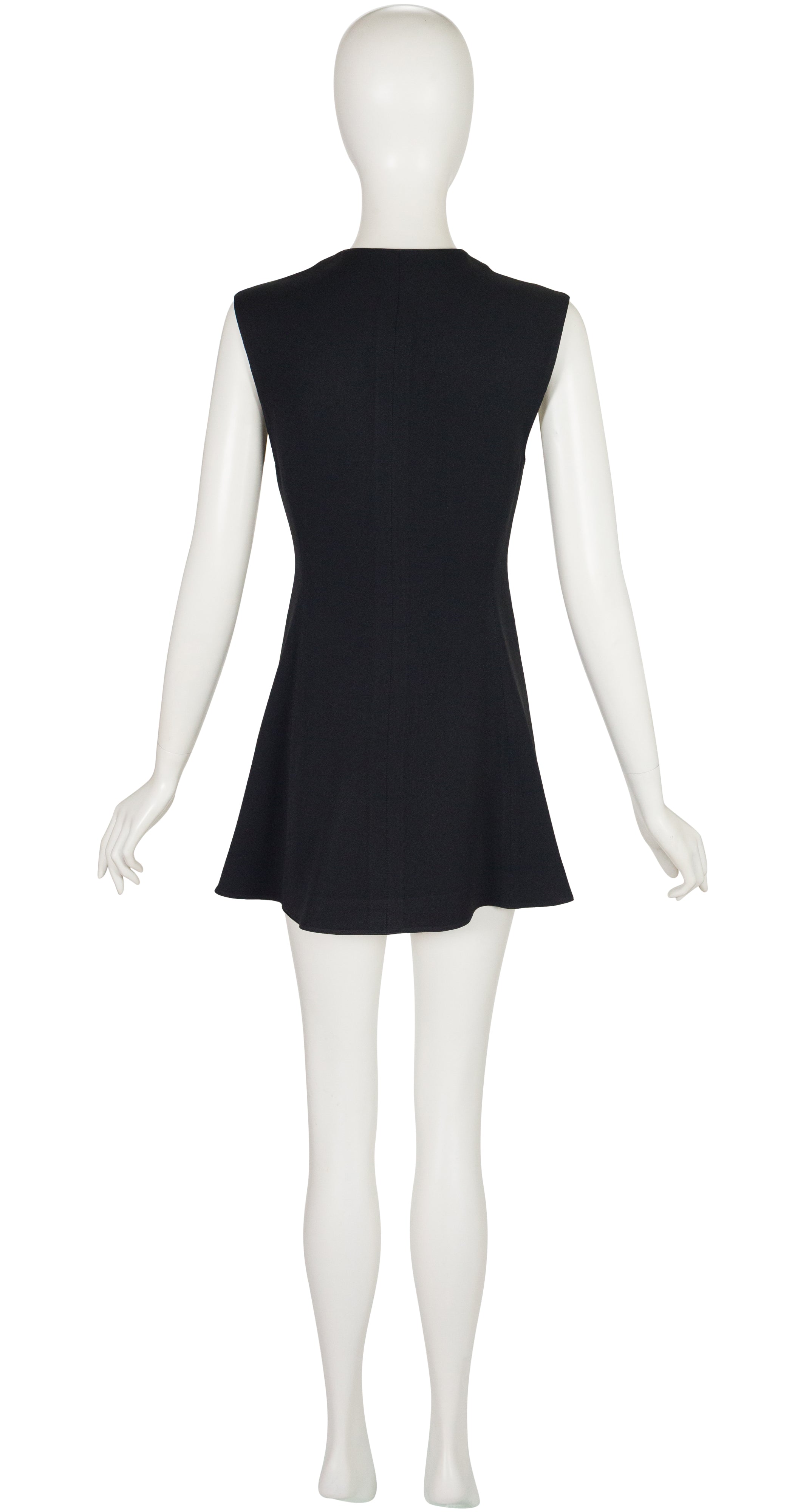 1990s Black Crepe Sleeveless Tunic Top