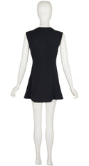 1990s Black Crepe Sleeveless Tunic Top