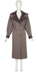 1980s Taupe Wool & Cashmere Trench Coat