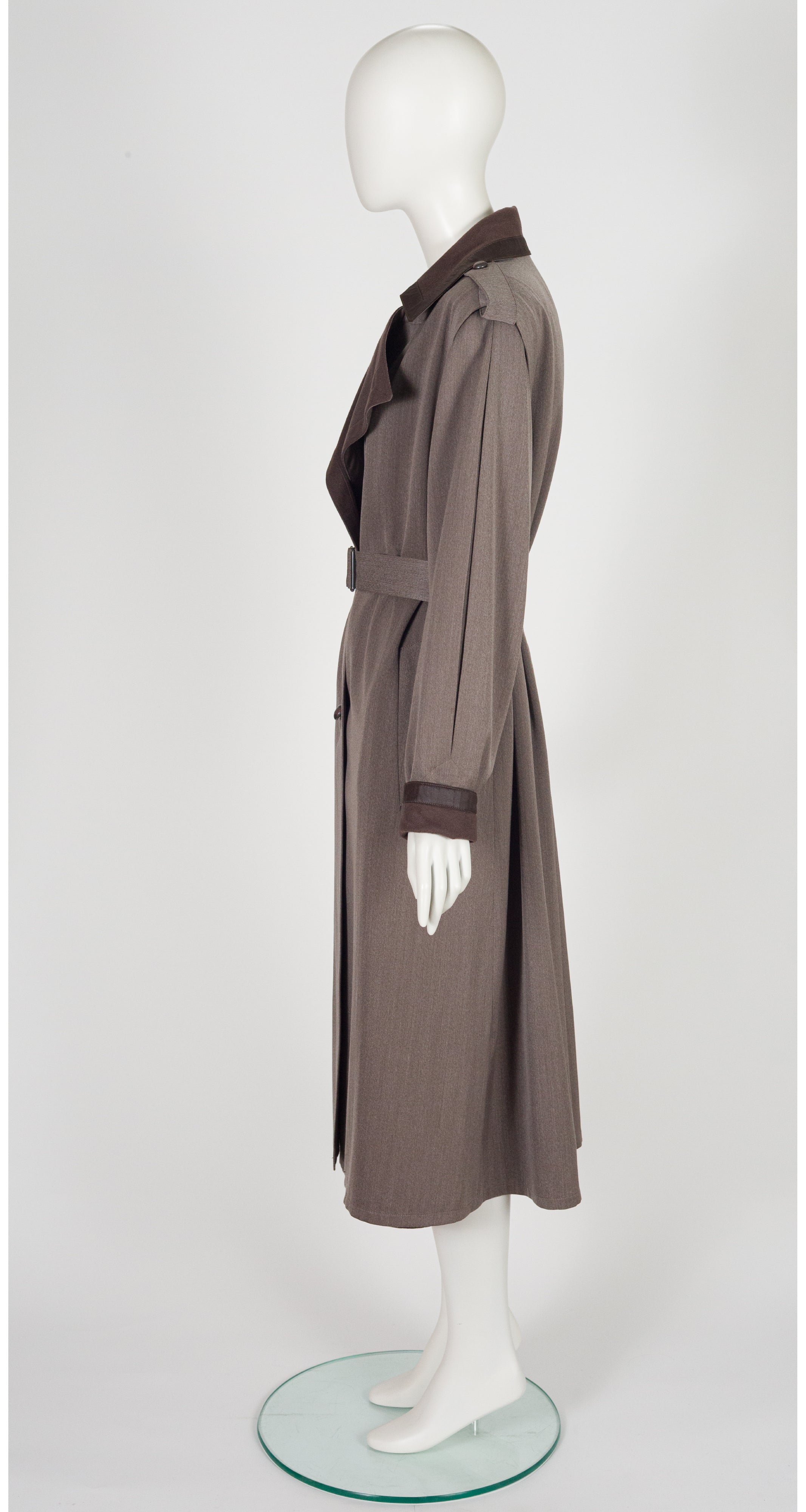 1980s Taupe Wool & Cashmere Trench Coat