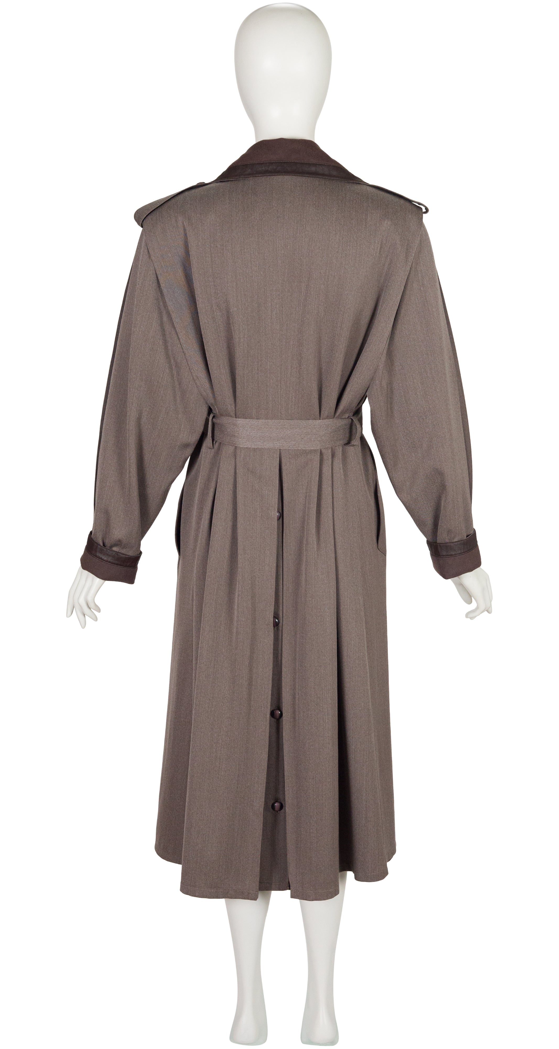1980s Taupe Wool & Cashmere Trench Coat